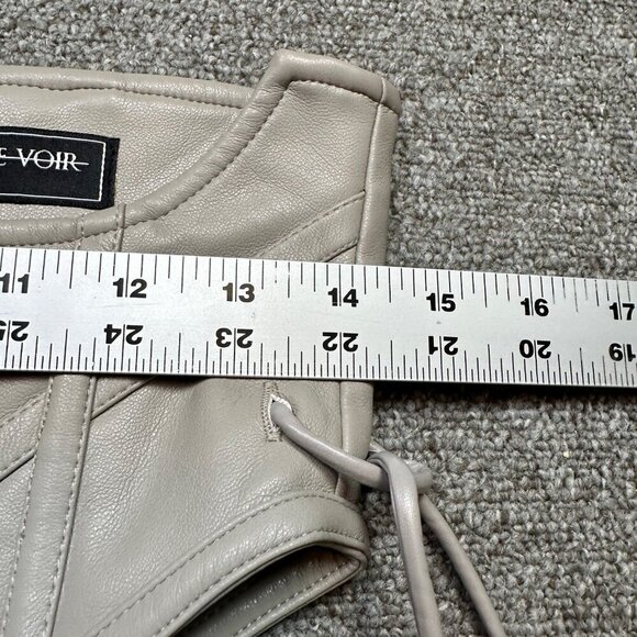 Manière De Voir Beige Grey Corset Leather Top Size 10 - Picture 2 of 3
